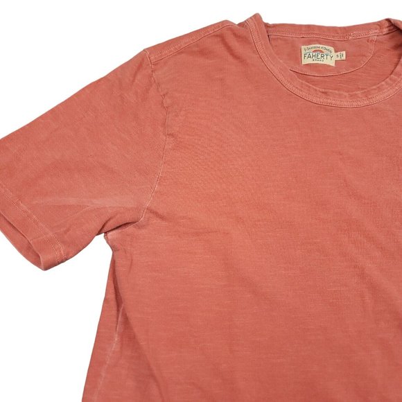 Faherty Mens S T-Shirt Puerto Rico Flag Pocket‎ Tee Red Luxury Soft Cotton - Picture 4 of 9